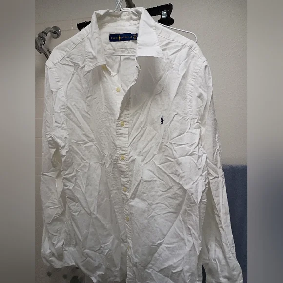Polo Ralph Lauren White Button-Up Shirt Crisp White Cotton XL - Picture 3 of 5